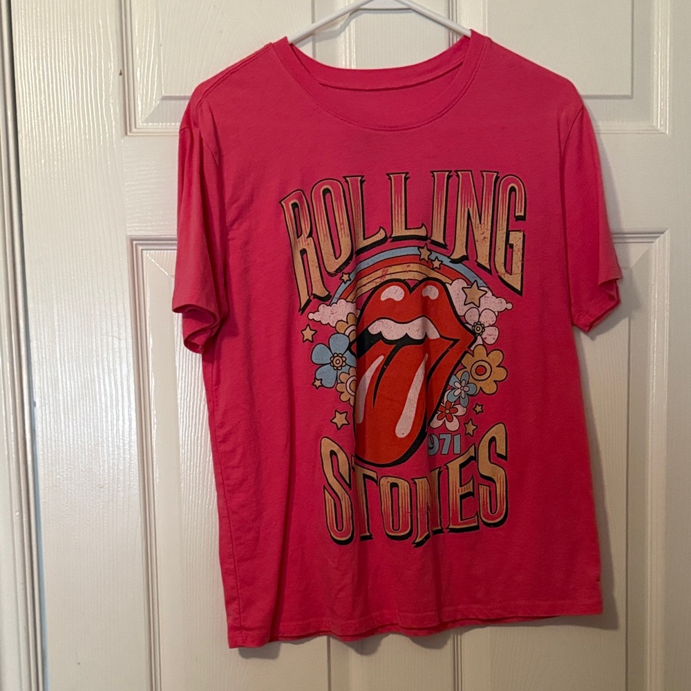 The Rolling Stones Pink Graphic Blouse